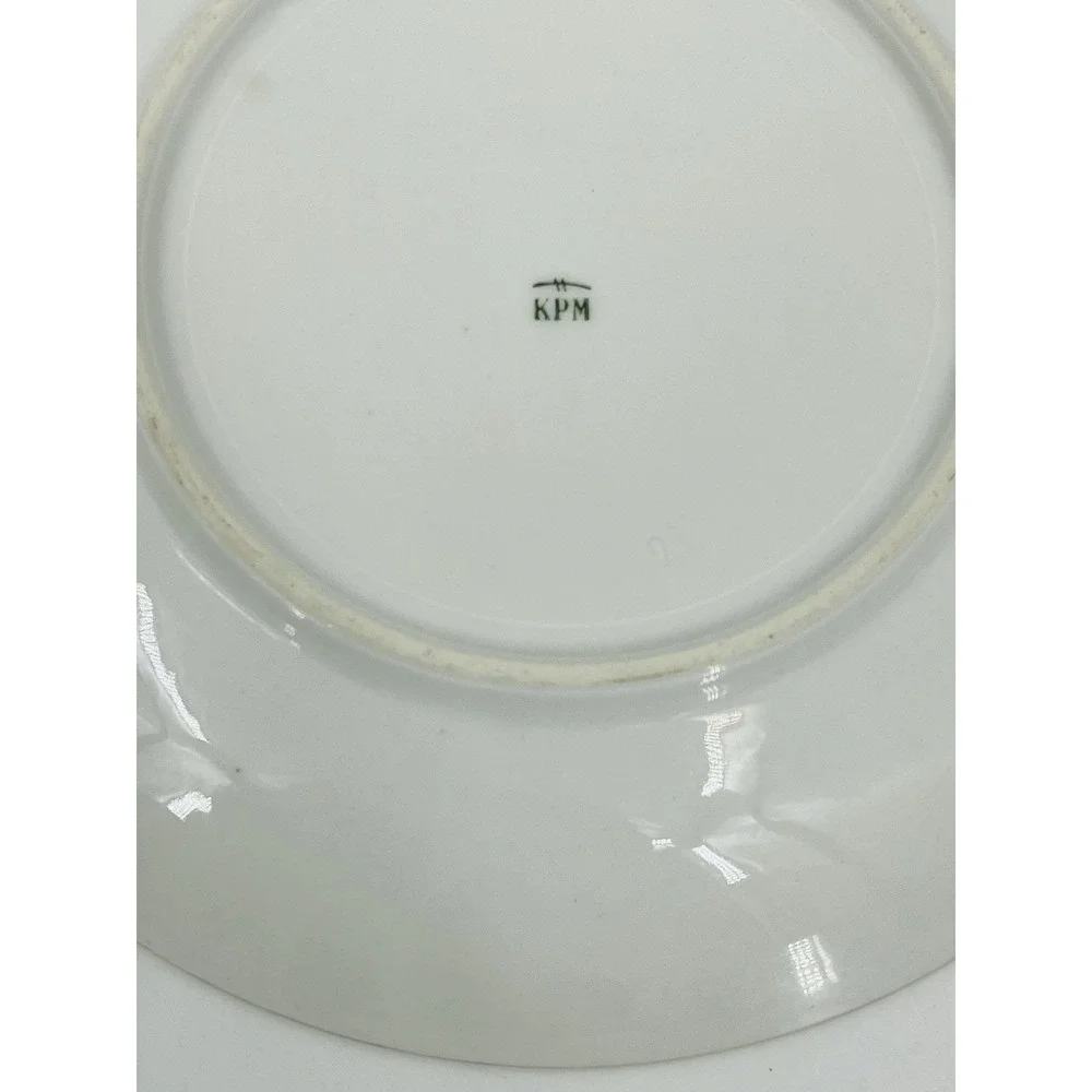 Vintage KPM Hand Painted Porcelain Floral Plate Daisies Gold Rim